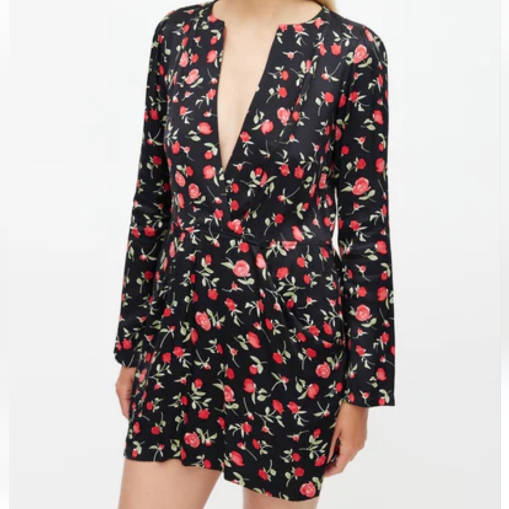 REFORMATION I Hart 0 Mini Dress in Rose Divine Print I Rayon Viscose Blend